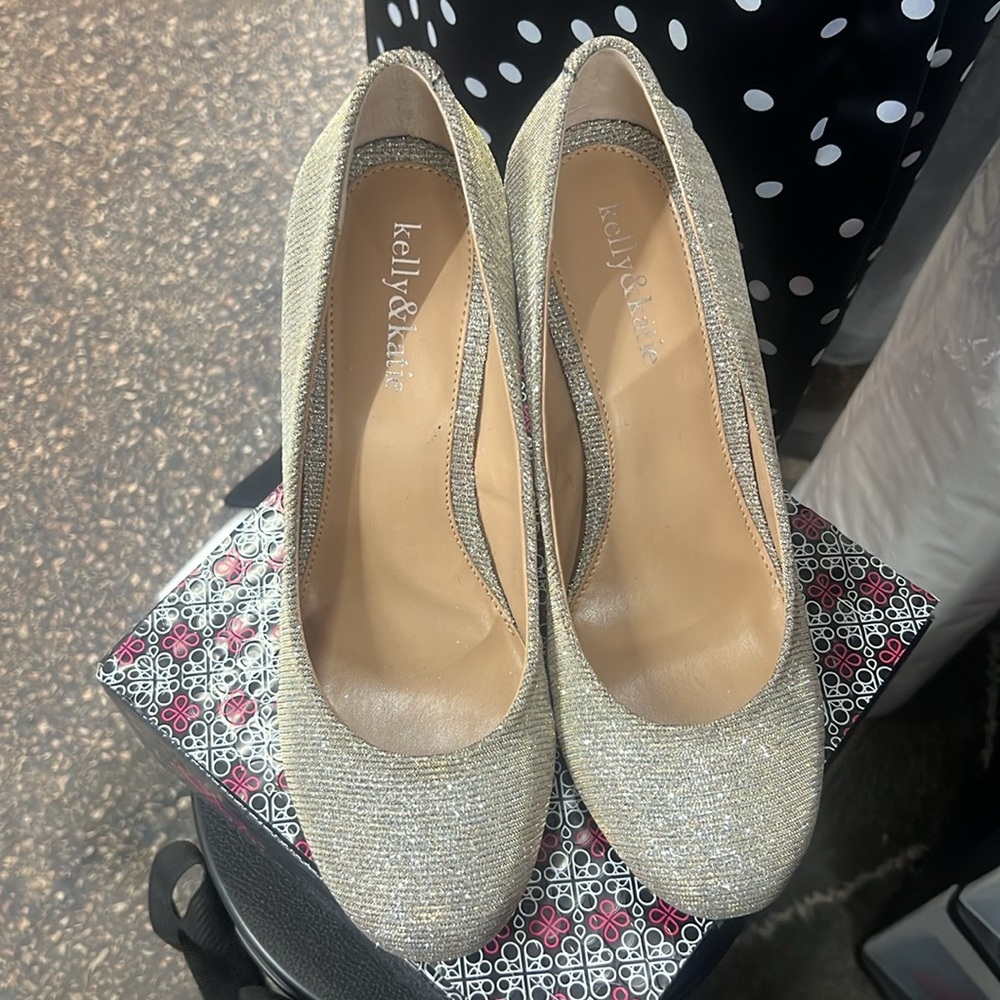 Glamorous Silver & Gold Heels with Sparkling Elegance
